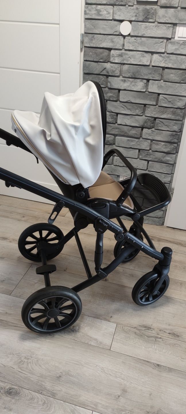 Wózek Anex  m/type szaro granatowy 2 w 1 + adaptery
