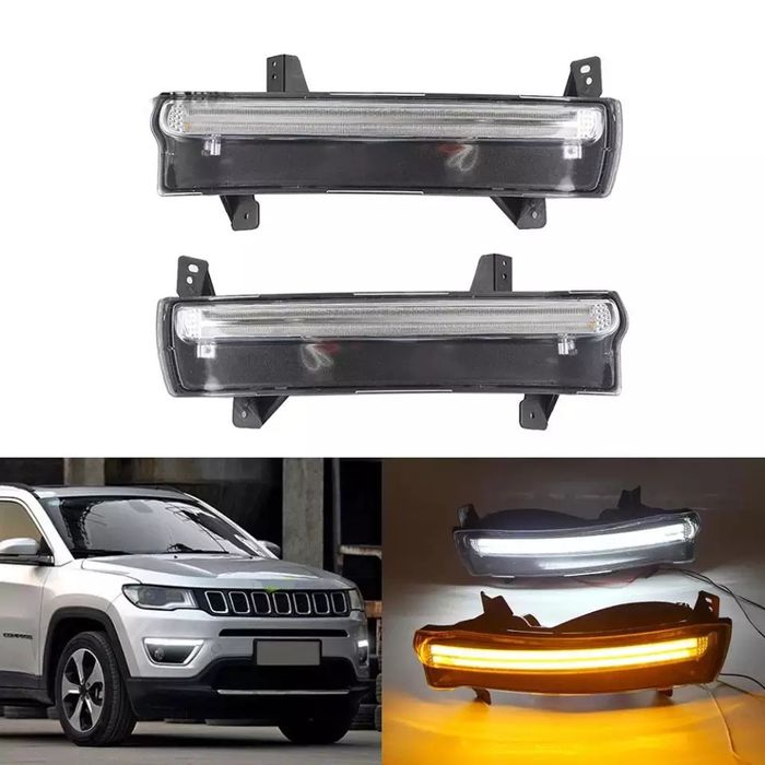 Дневные ходовые огни LED для Jeep Compass 2017+с повторителем поворота