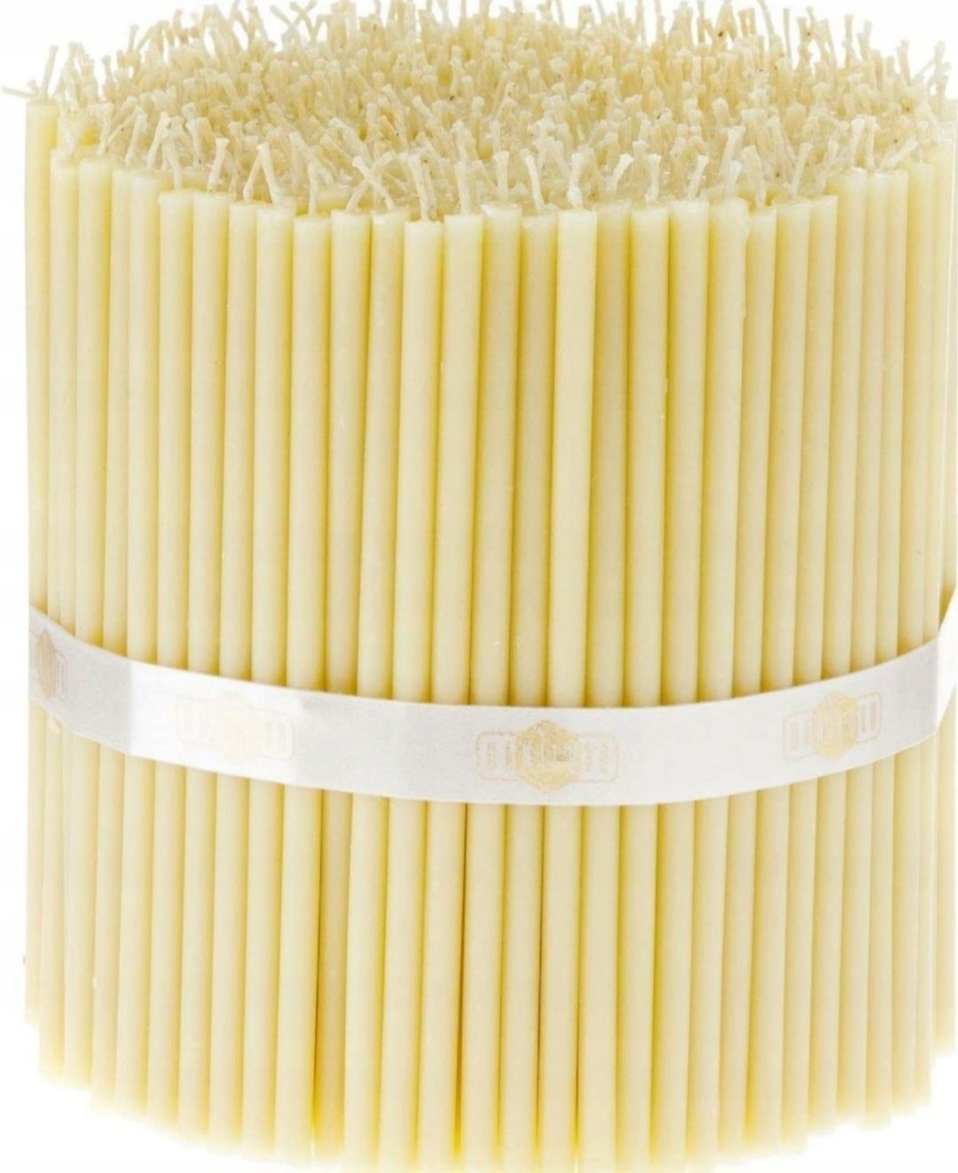 Świece cerkiewne z naturalnego wosku pszczelego 15 cm białe 50 sztuk