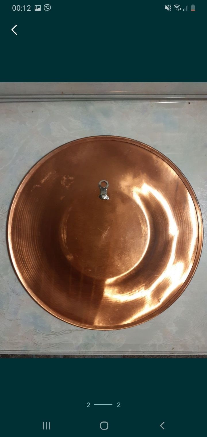 Медная тарелка с орнаментом Клуазоне