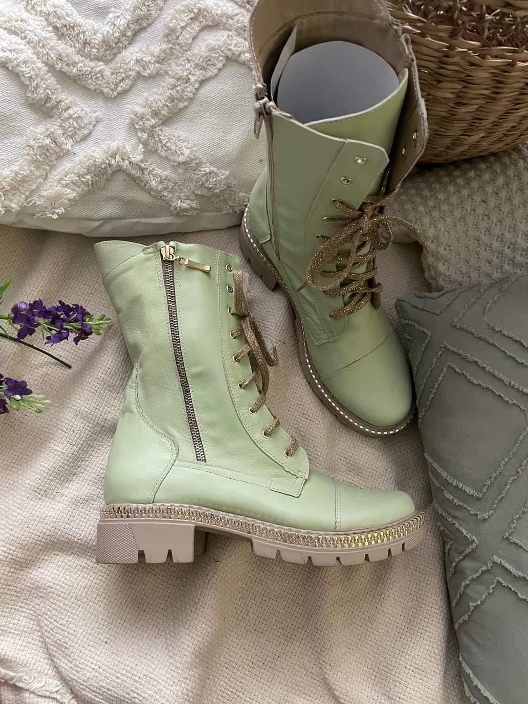 Eleganckie botki workery naturalna skóra kolory