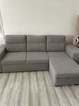 Sofá chaise longue com cama HARRISON reversível bege