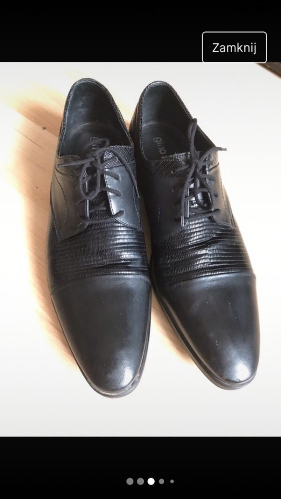 Eleganckie półbuty   Skórzane męskie Gino Rossi 44/29.