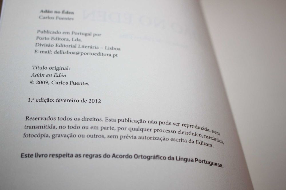 ' Adão no Éden // Carlos Fuentes