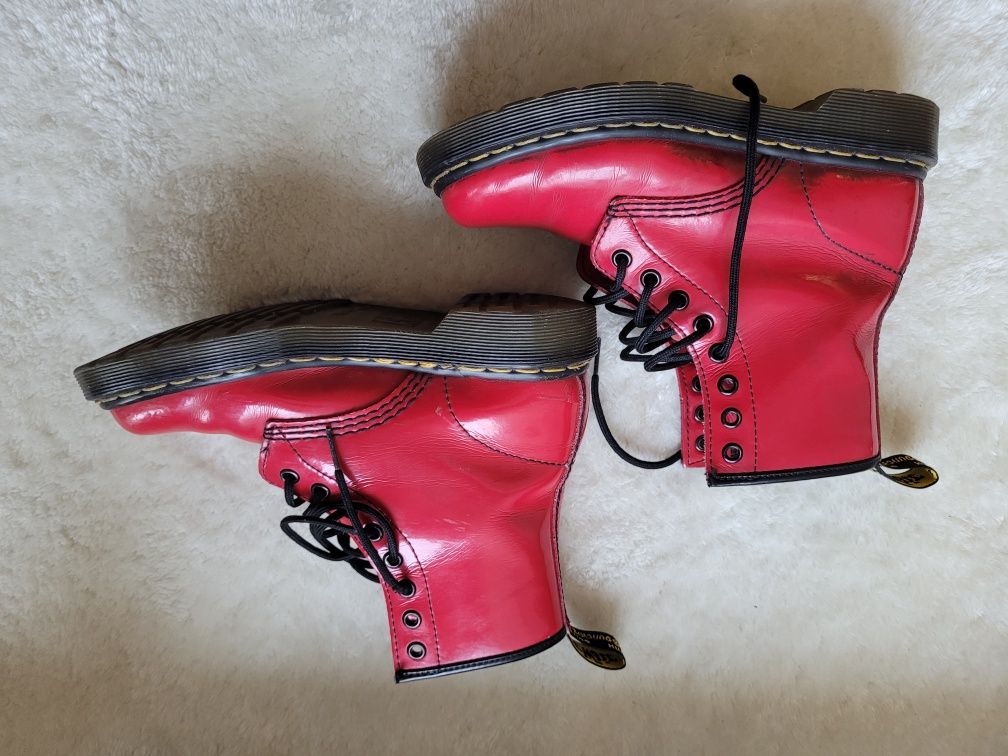 Dr Martens, martensy, czerwone glany rozmiar 36, skóra