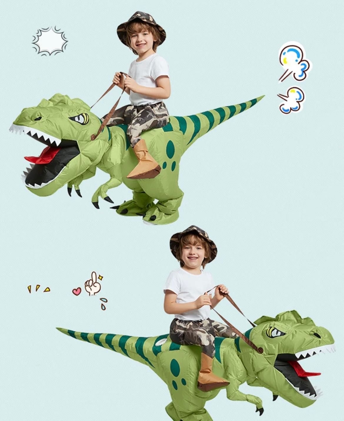 Costumes Carnaval/Halloween T-Rex Inflável (4-6Y)