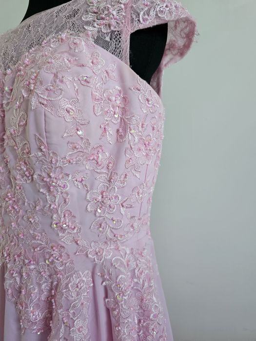 Bladoróżowa suknia balowa, świadkowa, wesele, studniówka bal