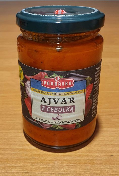 12x AJVAR z cebulką 195g, PODRAVKA pasta na bazie papryki i bakłażanów