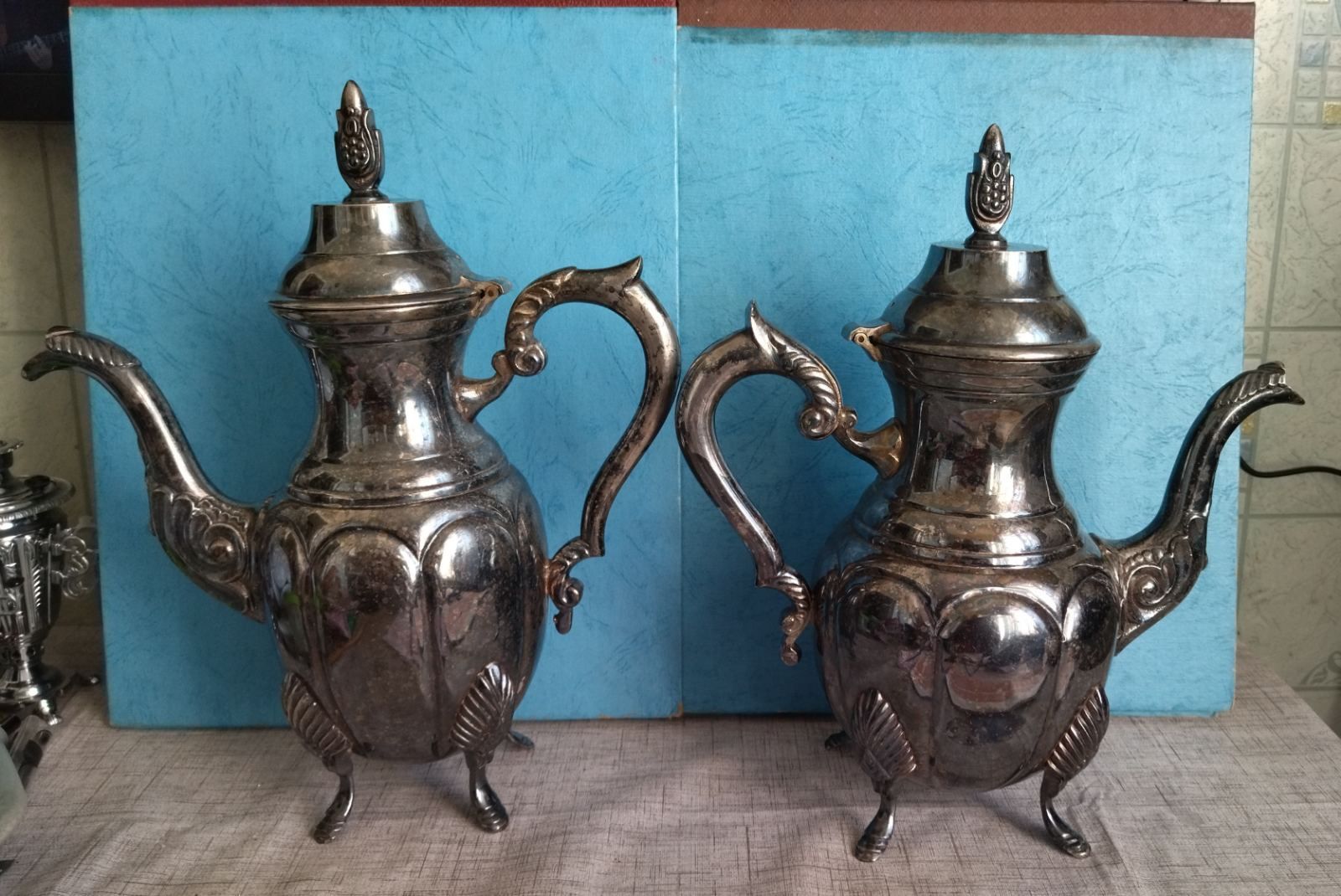 Чайник и кофейник посеребрение