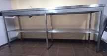 Bancada com lavatório em Inox XXL de grandes dimensões 293 x 60 x 125c
