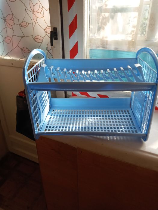 Сушка для посуды 2 х ярусная пластиковая