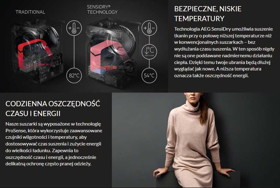AEG suszarka z pompą ciepła 3D FIBERPRO 9000 9 KG - T9DBB89B