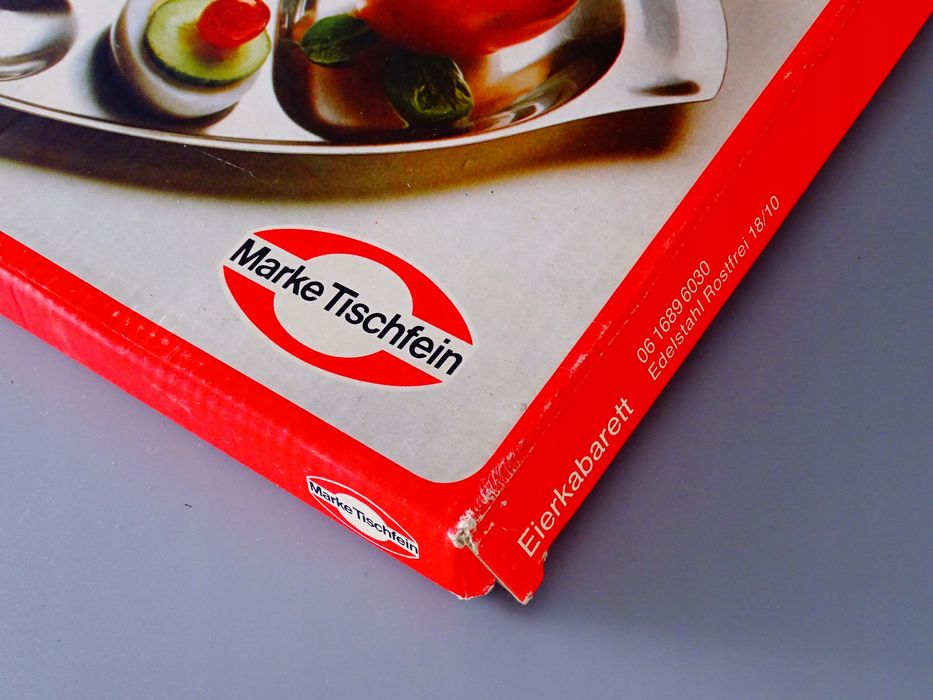 lata 70 stalowa taca patera na jajka zakąski