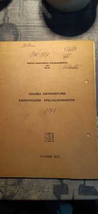 stara karta gwarancyjna SHL Kielce 1979r. dla kolekcjonerów