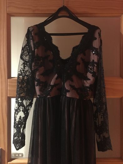 Sukienka czarno beżowa