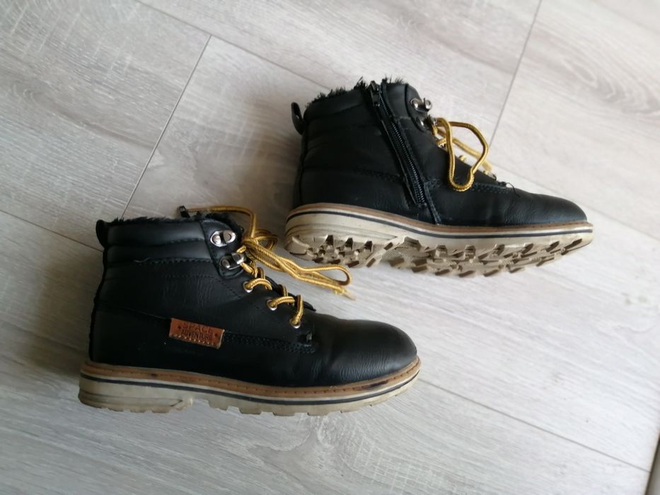 Chłopięce buty zimowe skórzane COOLCLUB, rozm. 32, czarne
