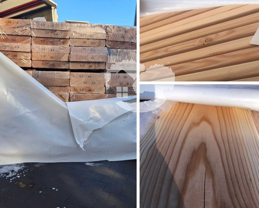 Deska tarasowa ryfel / gładka Modrzew Kanadyjski 27x143mm Kl. VEH Top