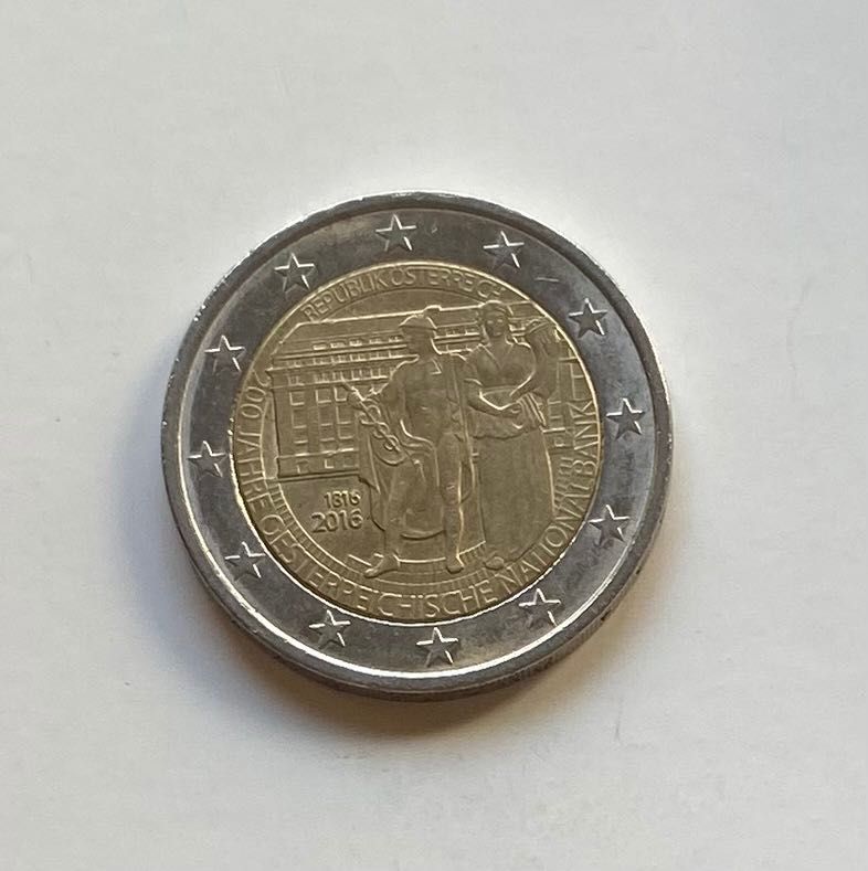 Moeda Comemorativa - 2€ - Áustria - 2016 - Banco Nacional