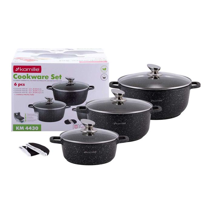 Набор посуды из литого алюминия 7 предметов Kamille KM-4430