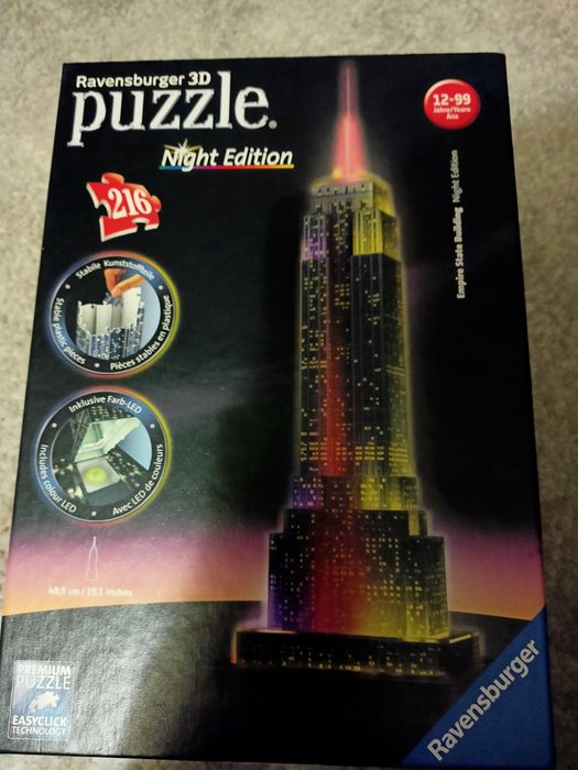 Puzzle 3D Empire state building podświetlane-zabawka dla dużych dzieci