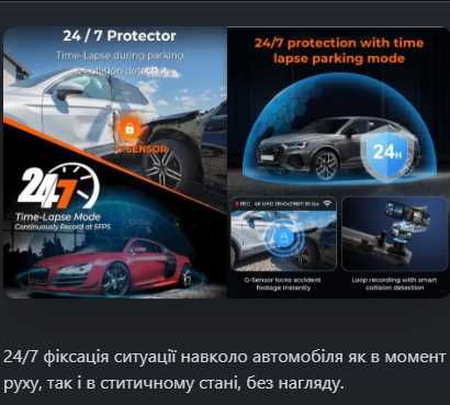 ХІТ 25 авто ДЗЕРКАЛО відеореєстратор тил/фронт сенсор"10"12Мп ОРИГІНАЛ