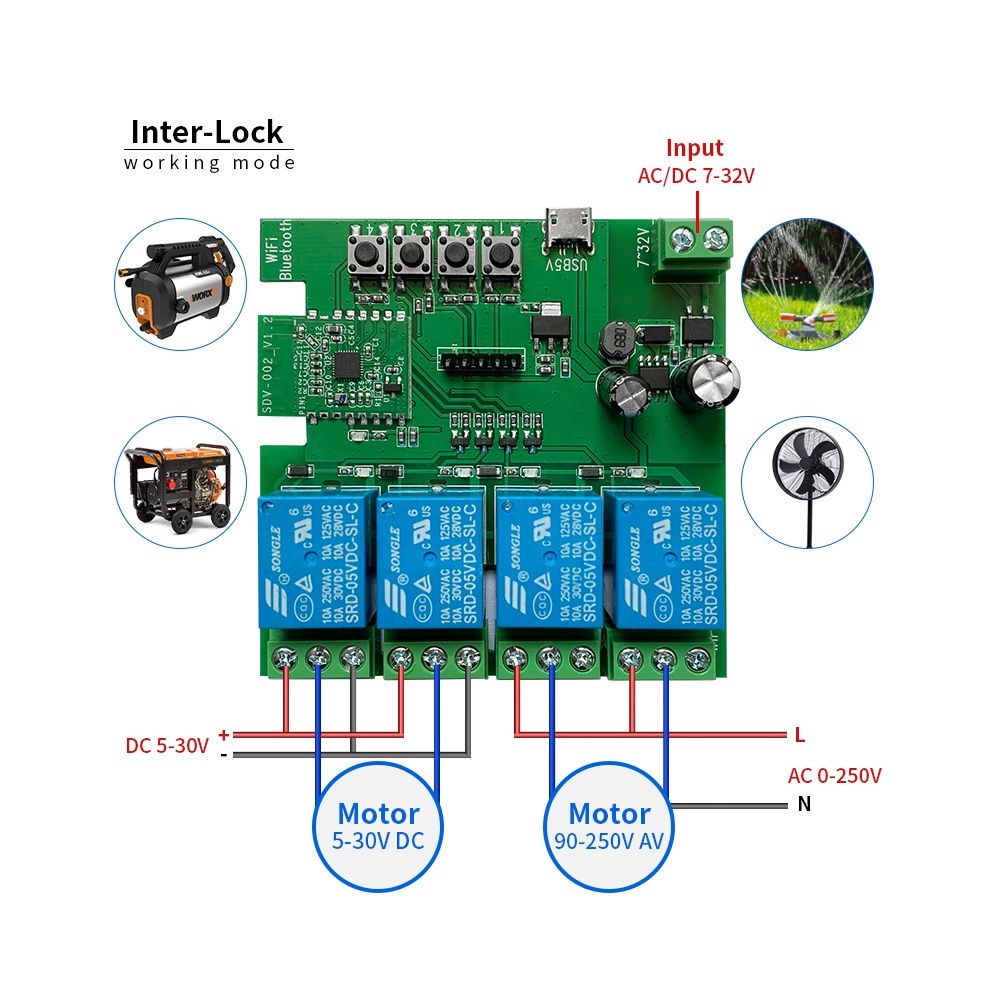 4-канальное вай-фай wi-fi/Bluetooth/rf433 реле ewelink