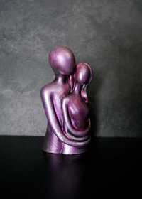 Rzeźba z gipsu, Zakochani, fioletowy, wys. 10,8 cm