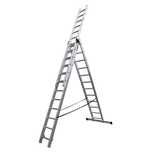 Drabina aluminiowa 'Drabest' 3-elementowa tłoczona 'PRO' 3 x 9 5,30m