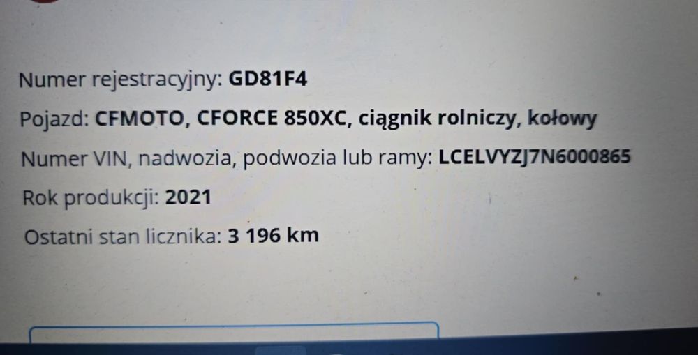 CF Moto 850XC  gen2 doposażony pierwszy właściciel