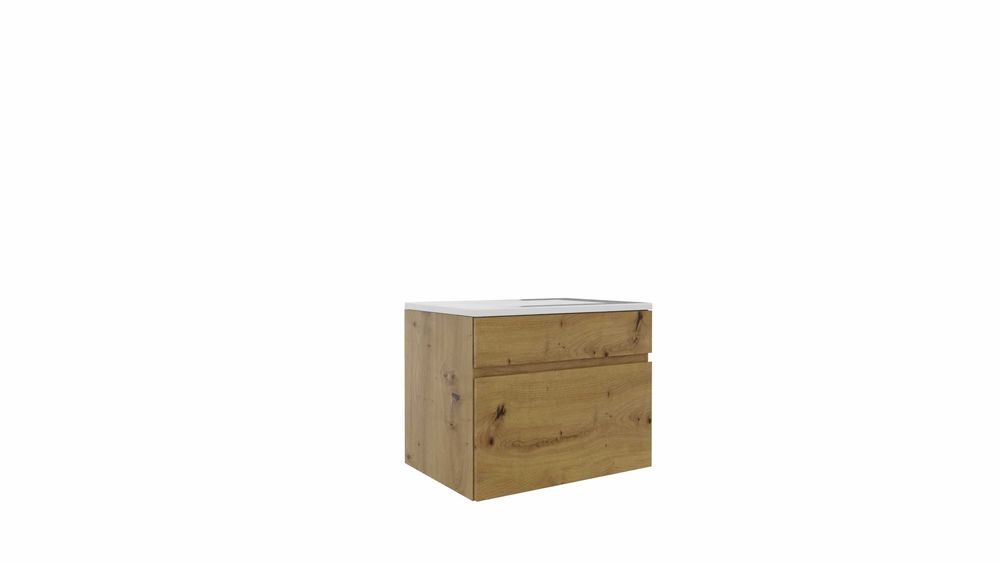 Zestaw szafka pod umywalkę z umywalką Stella 50 DĄB ARTISAN wisząca