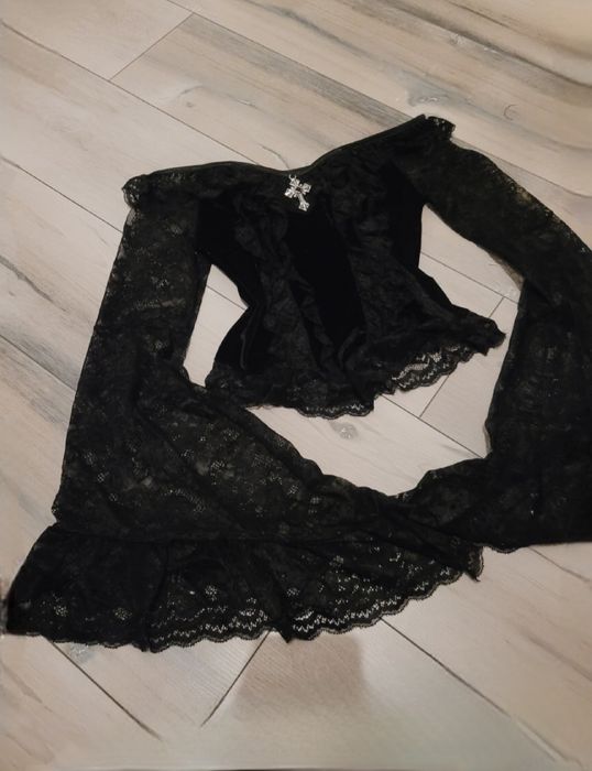 Nowa gotycka czarna aksamitna bluzka Alternativ gothic Killstar