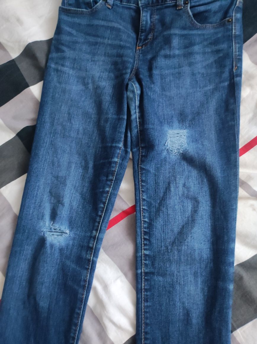 Granatowe spodnie jeansy damskie rurki skinny GapKids S 36
