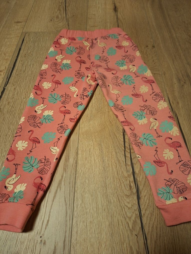 Spodnie dresowe jogger dla dziewczynki Sinsay roz 116 różowe flamingi
