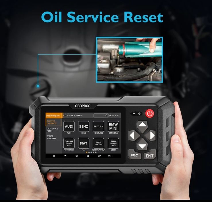 Obdprog m500 obd2 scanner ferramenta de ajuste quilometragem óleo rede