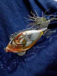 Рыбка СССР з-д Красный Май литая гутная стекло разноцветное статуэтка