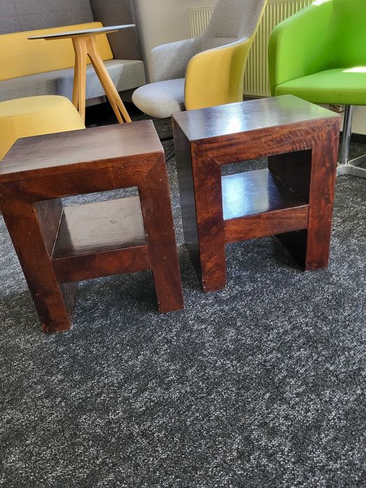 Zestaw mebli z litego drewna Belbazaar, regał, komody, nocne szafki