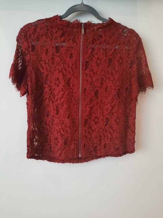Blusa bordô em renda Tam.M da Zara