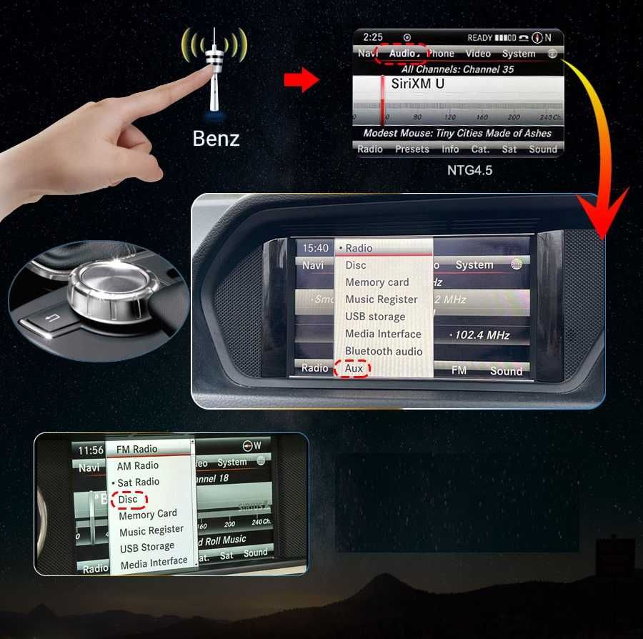 CarPlay Android Radio USB GPS WiFi 4G MP3 MP4 Mercedes E W212 NTG4.0