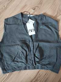 Zara - lniana bluzka 100% len