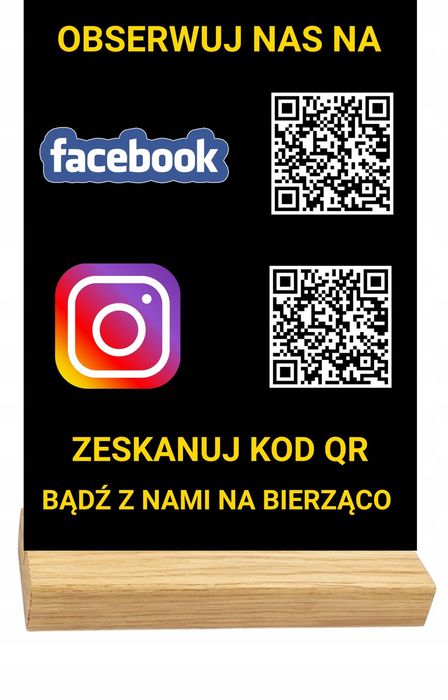 Stand Tabliczka Statuetka zbieranie obserwujących oceń nas twój kod qr