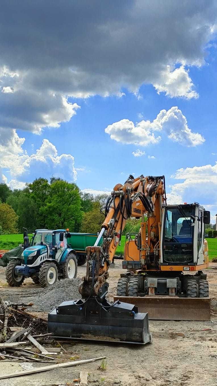 Usługi koparką kołową 17 ton,  prace ziemne, wyburzenia, korytowanie