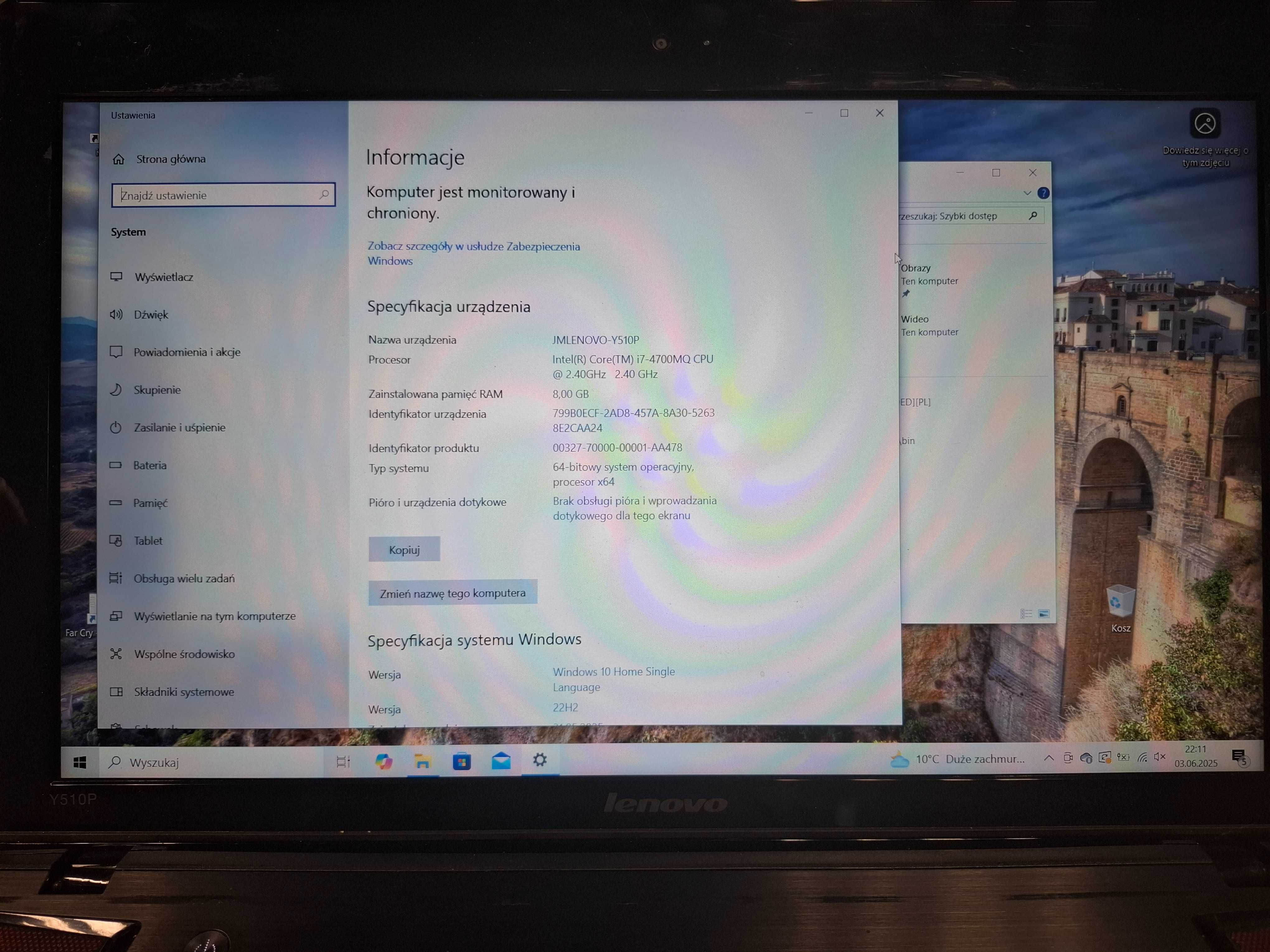 Laptop Lenovo Y510P SLI Dwie karty graficzne
Procesor: Intel Core i7