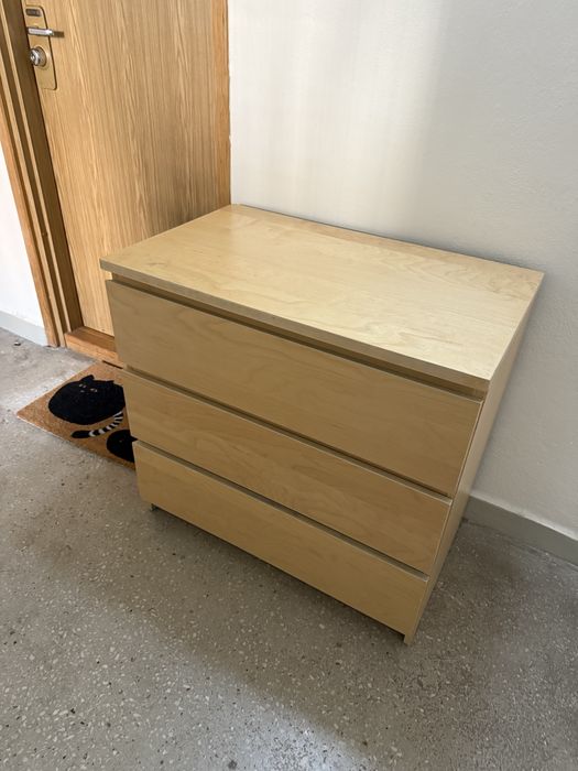 szafka ikea malm 3 szuflady stan igła