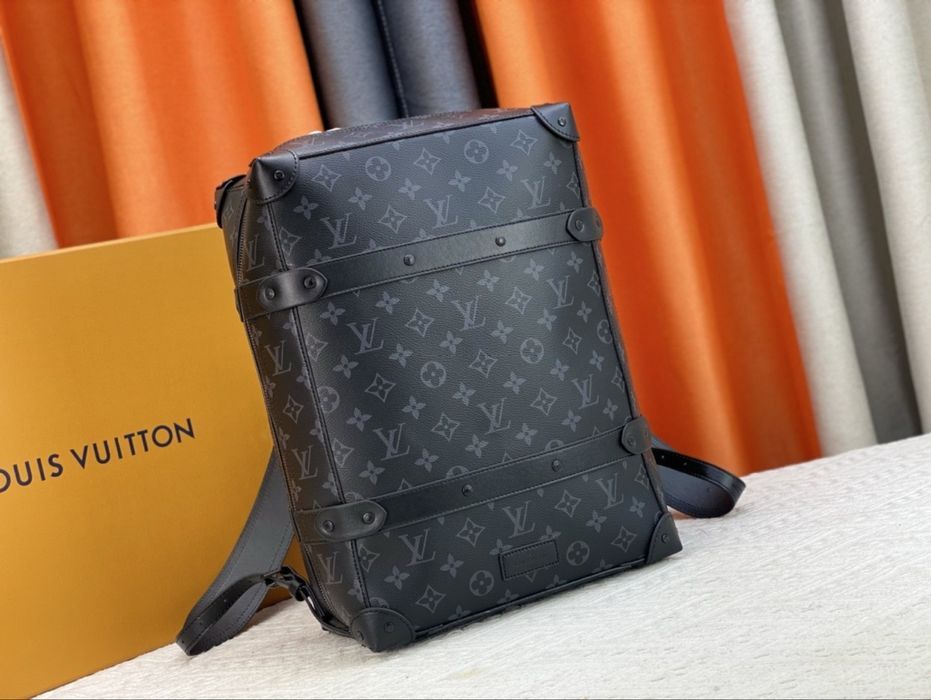 Louis Vuitton soft trunk backpack рюкзак мужской черный кожаный
