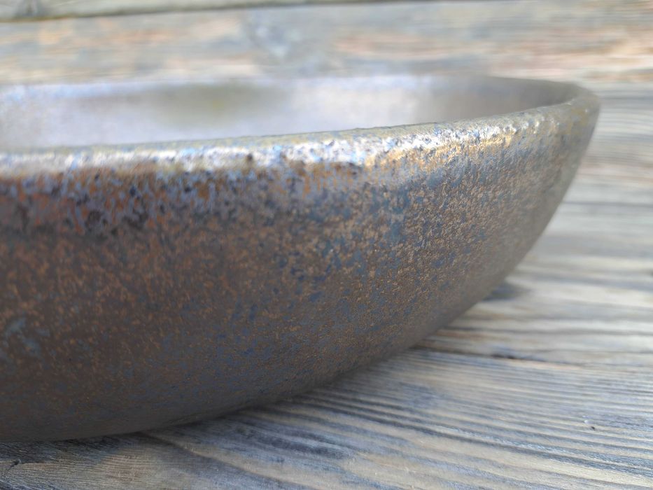 Rustykalna antyczna vintage umywalka ceramiczna - stare złoto, mosiądz