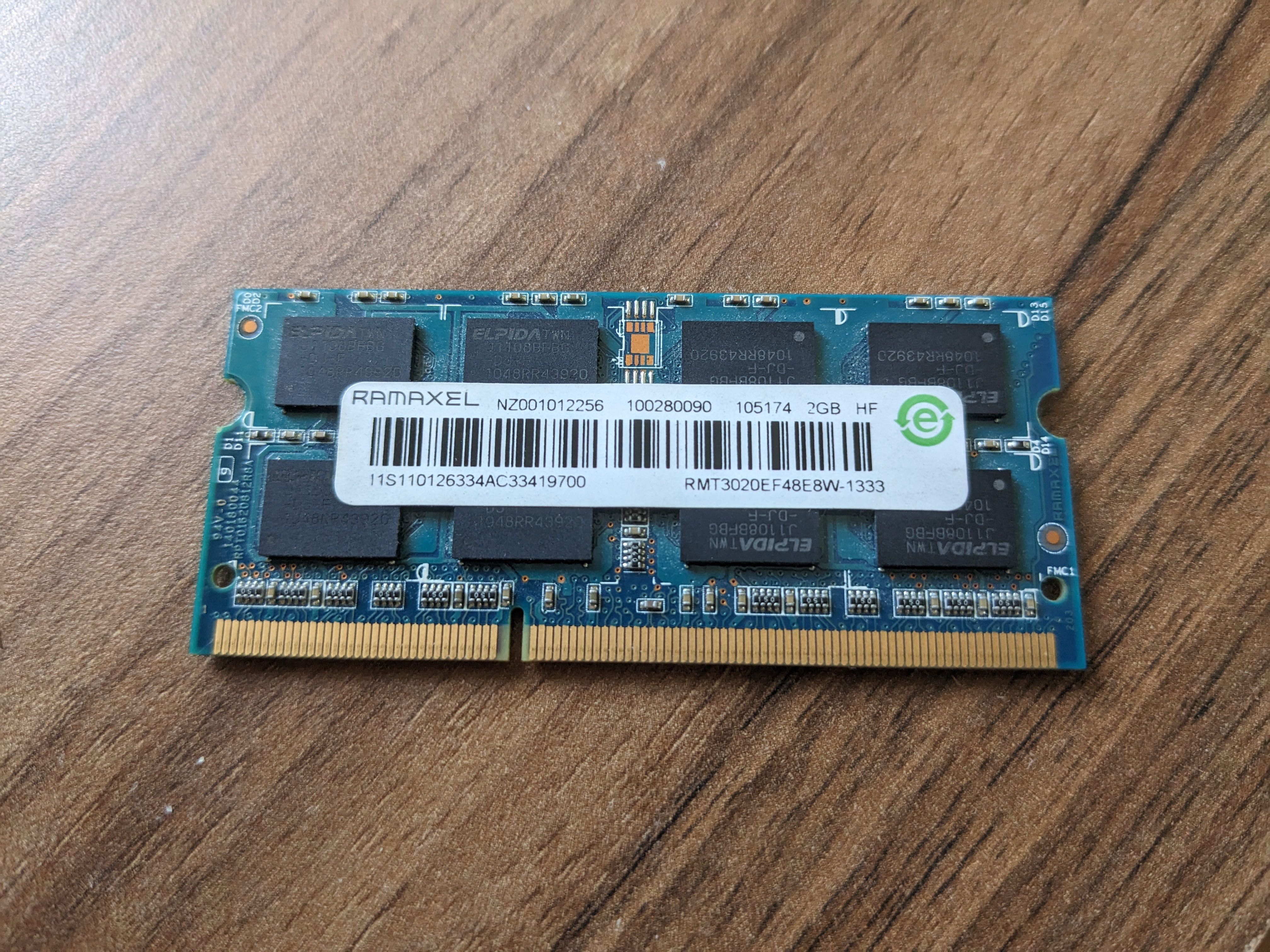 оперативна памʼять для ноутбука SODIMM 2Gb DDR3 1333 Ramaxel