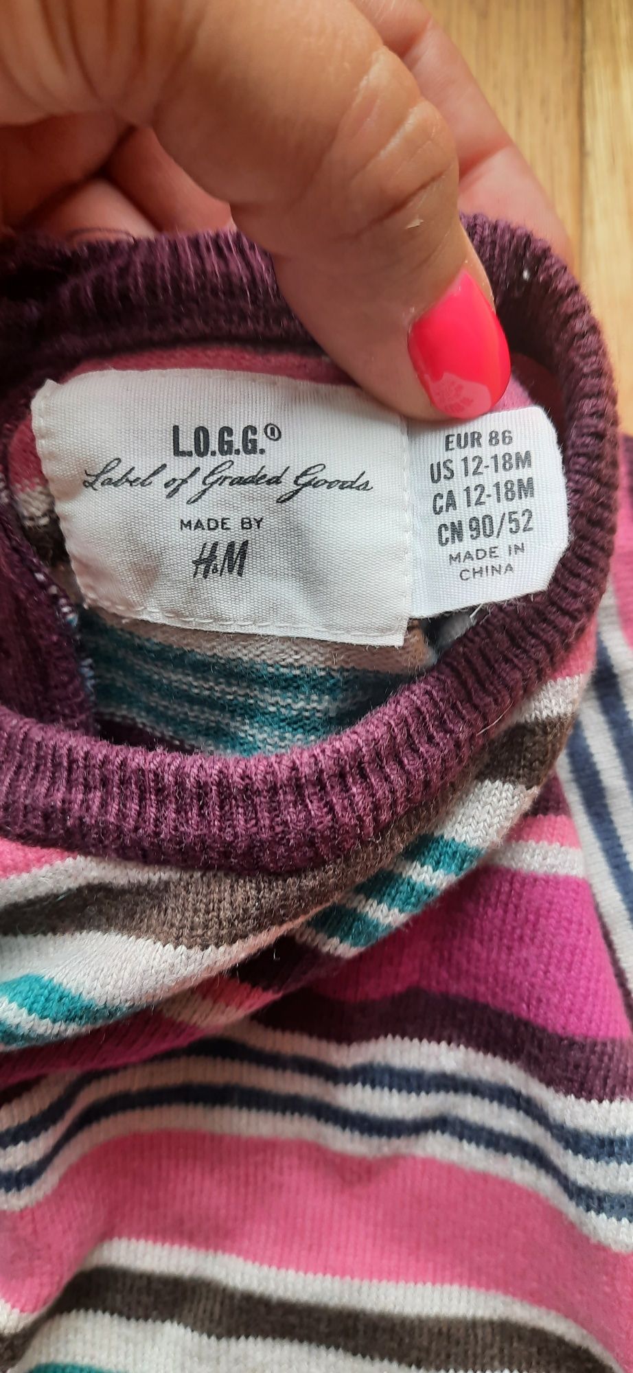 Tunika H&M 86 w kolorowe paski i buciki