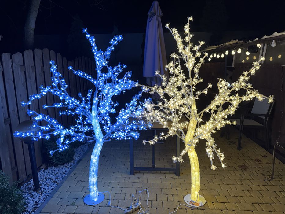 Drzewko świąteczne led 180 cm cieply zimny led drzewko ozdobne flash