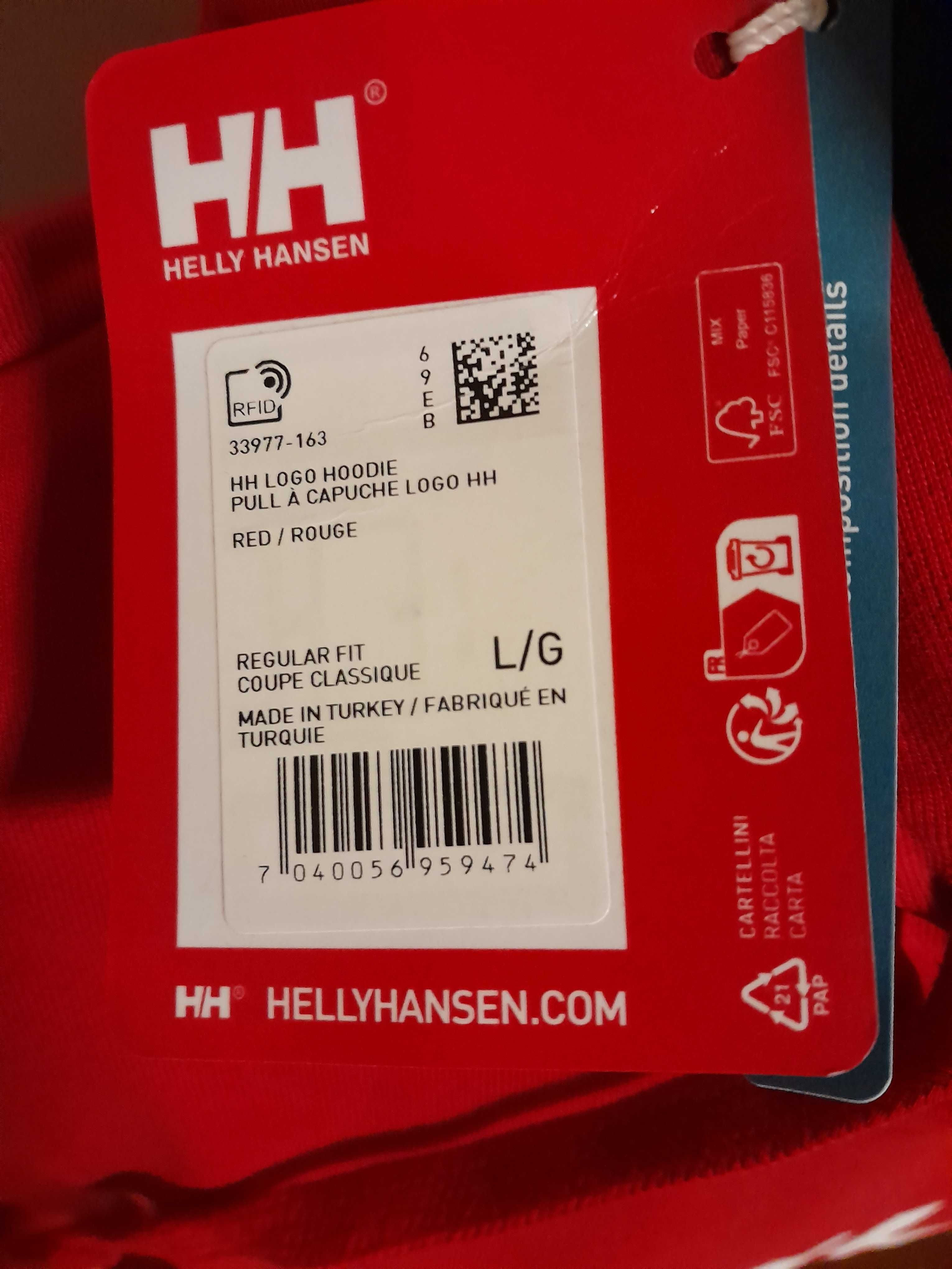 Bluza z kapturem Helly Hansen L czerwona Nowa