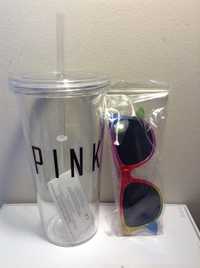 Victoria s Secret комплект стакан и очки Pink